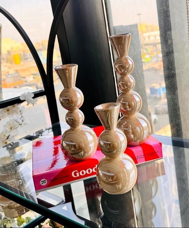 جاشمعی گیلاسی سرامیکی لاستر سه سایزی