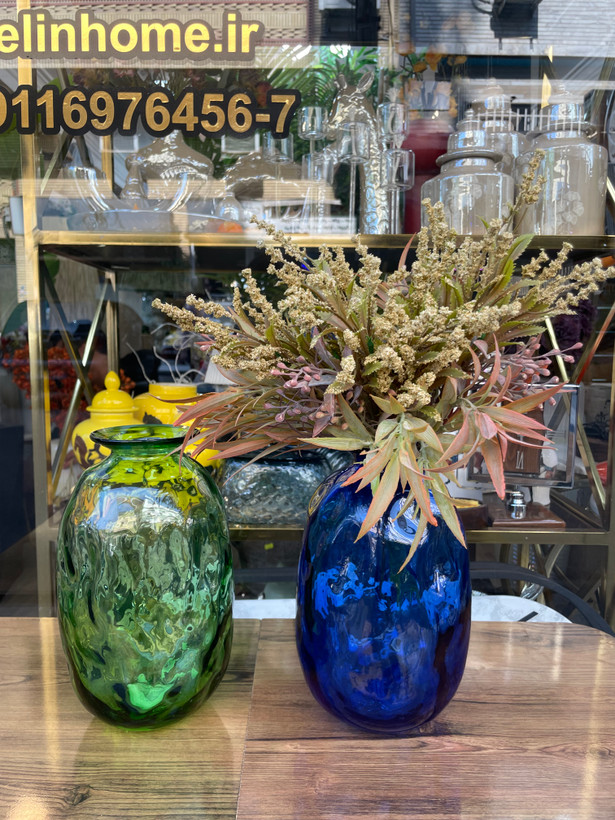 گلدان شیشه ای دستساز کپسولی